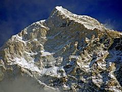 8 3 Makalu Summit Early Morning From Makalu Base Camp South We didn�t leave Makalu Base Camp South until after 11:00 since it was going to be short trek. As I waited, the sun continued its western swing and slowly lit up the Makalu Southwest Face highlighting the ridges much better than the evening light.